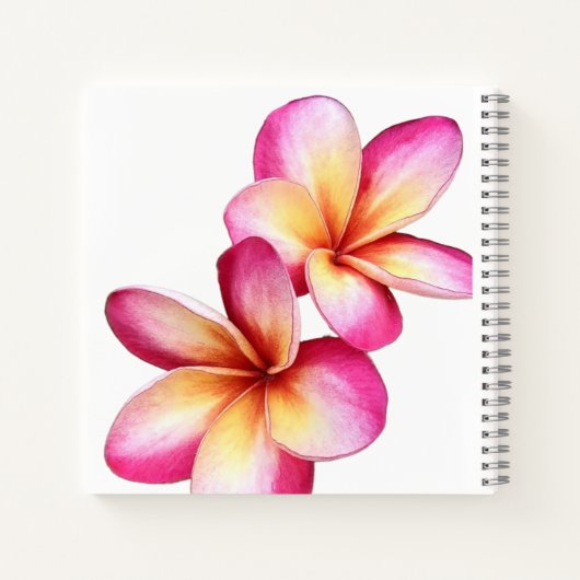Pink Plumeria Spiral Notebook Notizblock (Rückseite)