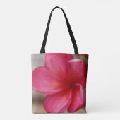 Pink Plumeria Tote Bag Tasche (Rückseite)
