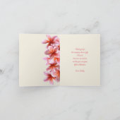 Pink Plumeria Wedding Jeden Anlaß Vielen Dank Dankeskarte (Innenseite)
