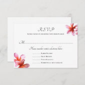 Pink Plumeria Wedding Menu Karten (Vorne/Hinten)