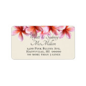 Pink Plumeria Wide Rücksendeadressen-Aufkleber Adressaufkleber (Vorne)