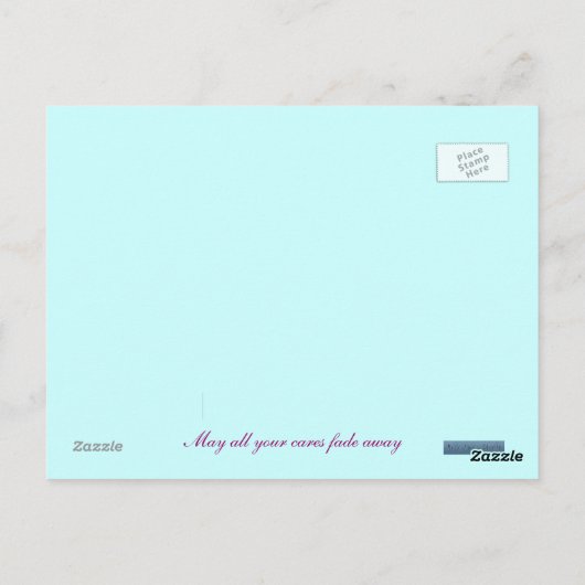 Pink Poinsetta horizontale Postkarte (Rückseite)