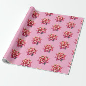 Pink Poinsettia Christmas Holiday Geschenkpapier (Ungerollt)