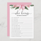 Pink Poinsettia, der das Brautparty von Bride kenn Einladung (Vorne/Hinten)