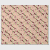 Pink Poinsettia Diagonal Strip Weihnachten Geschenkpapier (Flach)