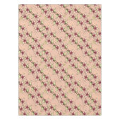 Pink Poinsettia Diagonal Strip Weihnachten Tischdecke (Vorderseite)