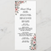 Pink Poinsettia Doppelseitige Programmkarte Programm (Rückseite)