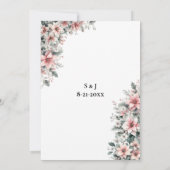 Pink Poinsettia Einladung zur Hochzeit (Rückseite)