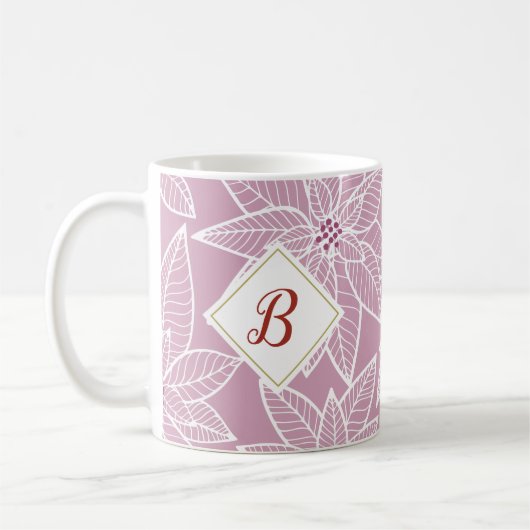 Pink Poinsettia Holiday Erste Tasse (Links)