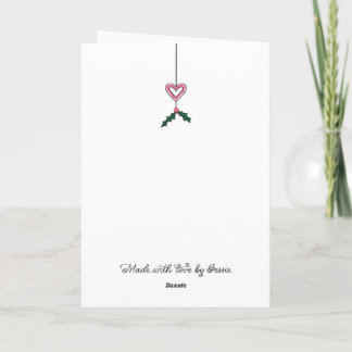 Pink Poinsettia Holiday Wreath Karte