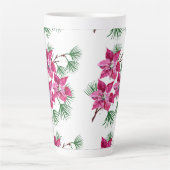 Pink Poinsettia Latte Tasse (Vorderseite)