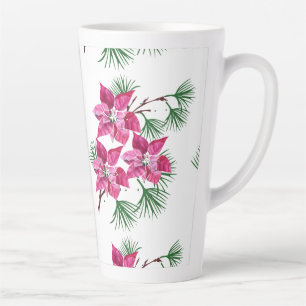 Pink Poinsettia Latte Tasse
