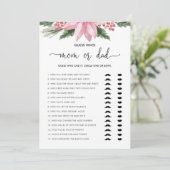 Pink Poinsettia Mama oder Vater Baby Showcard Einladung (Stehend Vorderseite)