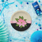 Pink Poinsettia Pappteller (Party)