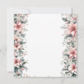 Pink Poinsettia Save the Date einladen (Rückseite)