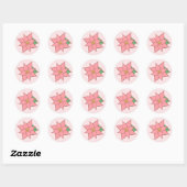 Pink Poinsettia Stickers (Blatt)