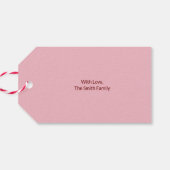 Pink Poinsettia Weihnachten Geschenkanhänger (Rückseite Horizontal)