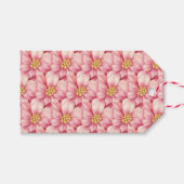 Pink Poinsettia Weihnachten Geschenkanhänger (Vorderseite (Horizontal))