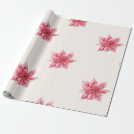 Pink Poinsettia Wrapping Paper Geschenkpapier