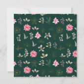 Pink Poinsettia Wreath Einladung (Rückseite)