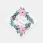 Pink Poinsettias Blumenweihbuch Napkin Serviette (Ecke)