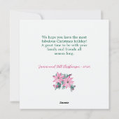 Pink Poinsettias Blumenweihnachtskarte Feiertagskarte (Rückseite)