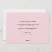 Pink Poinsettias Chalkboard Foto Frohe Weihnachten (Rückseite)