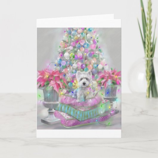 Pink Poinsettias Feiertagskarte (Vorderseite)