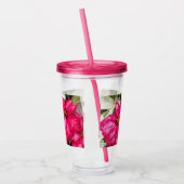 Pink Poinsettias Floral Holiday Acrylic Tumbler Acryltrinkbecher (Links)