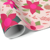 Pink Poinsettias Geschenkpapier (Rolleneckpunkt)
