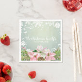 Pink Poinsettias Holiday Serviette (Beispiel)