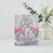 Pink Poinsettias Postkarte (Stehend Vorderseite)