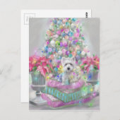 Pink Poinsettias Postkarte (Vorne/Hinten)