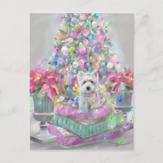 Pink Poinsettias Postkarte (Vorderseite)