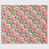 Pink Poinsettias und Pines Geschenkpapier (Flach)