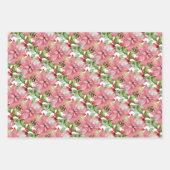 Pink Poinsettias und Pines Geschenkpapier Set (Vorderseite 3)