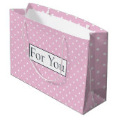 Pink Poker Muster für Sie große Geschenktasche Geschenktüte (Rückseite Schrägansicht)