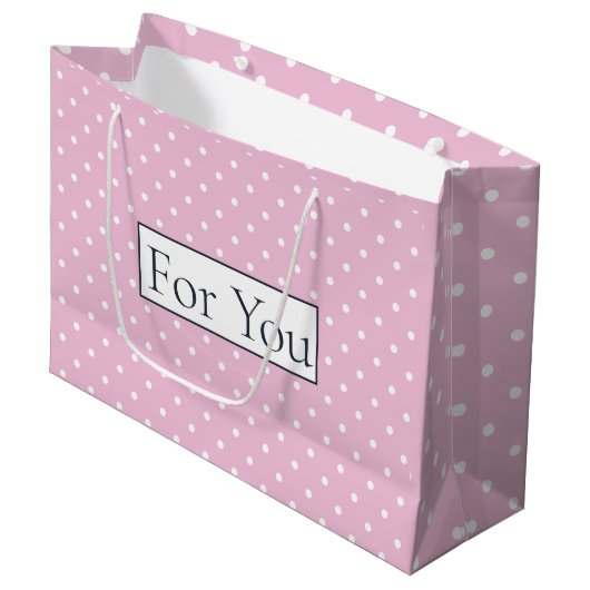 Pink Poker Muster für Sie große Geschenktasche Geschenktüte (Vorderseite Schrägansicht)
