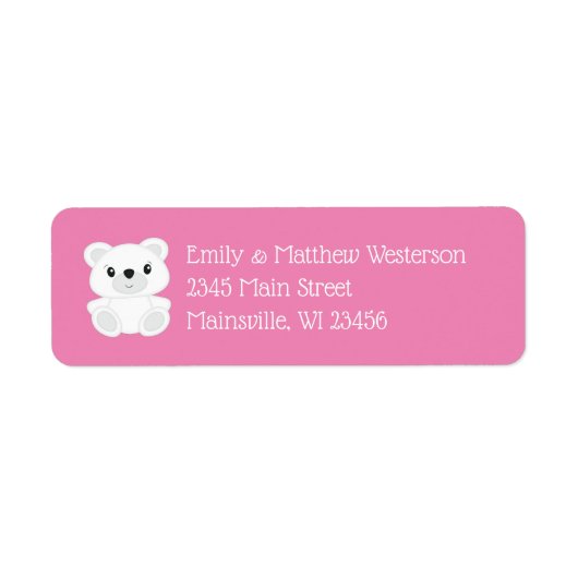 Pink Polar Bear Baby Dusche (Vorne)