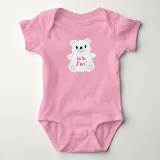 Pink Polar Bear Baby Dusche Baby Strampler (Vorderseite)