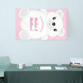 Pink Polar Bear Baby Dusche Banner (Messeveranstaltung)