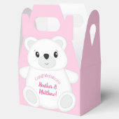 Pink Polar Bear Baby Dusche Geschenkschachtel (Geöffnet)