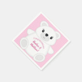 Pink Polar Bear Baby Dusche Serviette (Ecke)