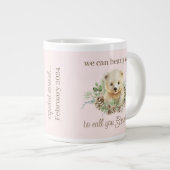 Pink Polar Bear Baby Girl Pregnancy Reveft Geschen Jumbo-Tasse (Vorderseite Rechts)