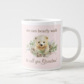 Pink Polar Bear Baby Girl Pregnancy Reveft Geschen Jumbo-Tasse (Rechts)
