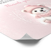 Pink Polar Bear Babydusche Windelwindeln Schild (Ecke)
