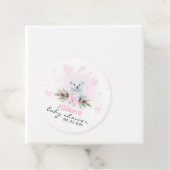 Pink Polar Bear Cub Girl Hearts Winter Baby Dusche Geschenkanhänger (Beispiel)