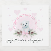 Pink Polar Bear Cub Pop, wenn sie Champagner Pop Schaumweinetikett (Einzelnes Label)