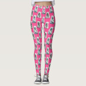 Pink Polar Bear Pattern Design Leggings (Vorderseite)