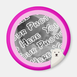 Pink Polar Bears Round Magnet